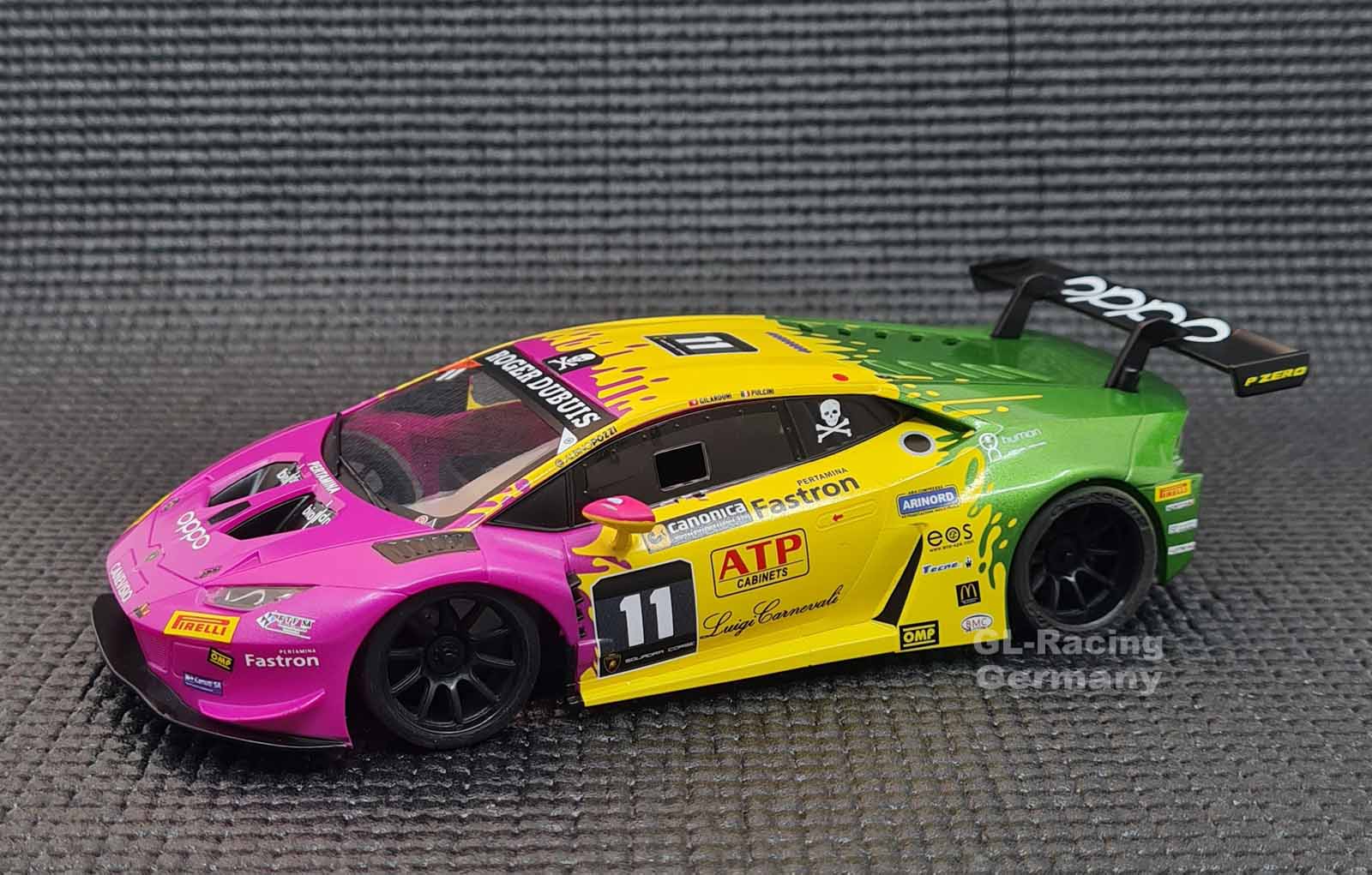 GL-Racing | GL-LBO-GT3-008| 1/28 GL Lamborghini GT3 body 008 purple／yellow