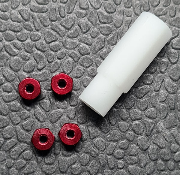 Alloy lock nuts M2 red incl. wrench