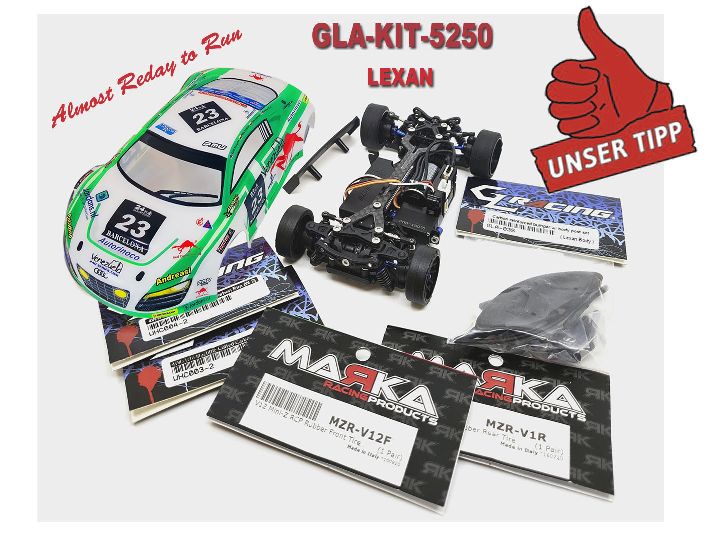 KIT GLA-V2.1 1/27 4WD Chassis (Almost Ready to Run 5250) - 98MM KIT GLA-V2.1 1/27 4WD Chassis (Almost Ready to Run 5250) - 98MM