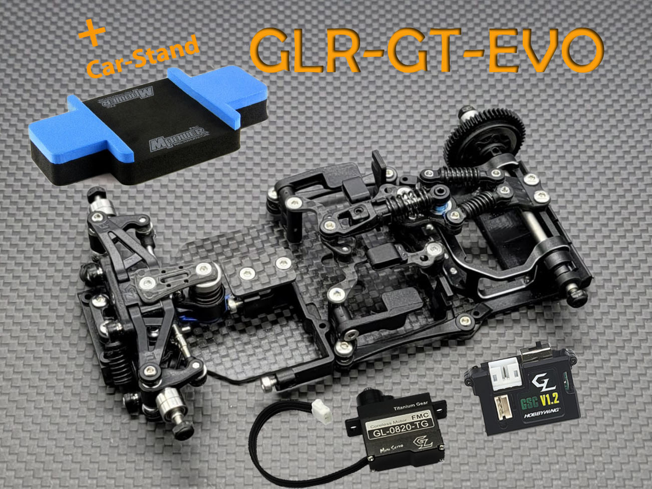 GL-Racing | GL-GT-EVO-001-KSET | Chassis | GLR-GT-EVO 1/28 RWD Chassis - W/O RX