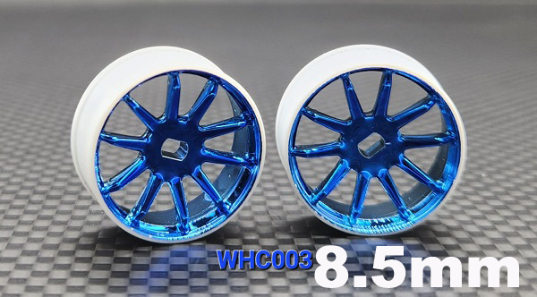 GL-Racing| Felge | WHC003-0-B | Felge 4WD R10 Machine Cutted Chrome Blue Rim (N0) | Ersatzteile