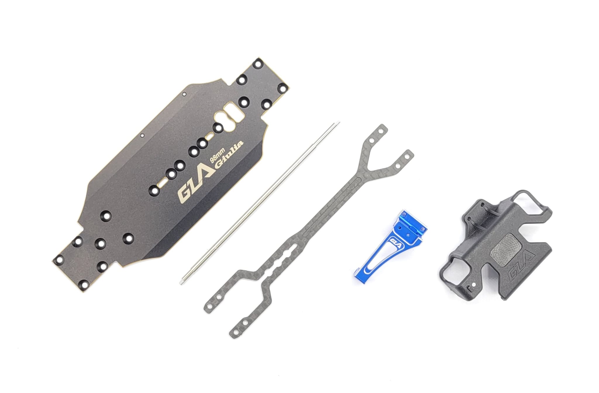 GG-OP-043 | GL-Racing| GLA-Giulia | Giulia 102 to 98mm conversion kit set with brass chassis | Mini-z