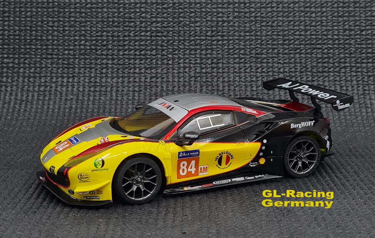 GL-Racing |GL-488-GT3-010|Ferrari 1/28 GL 488 GT3 body-010 (Yellow/Red)