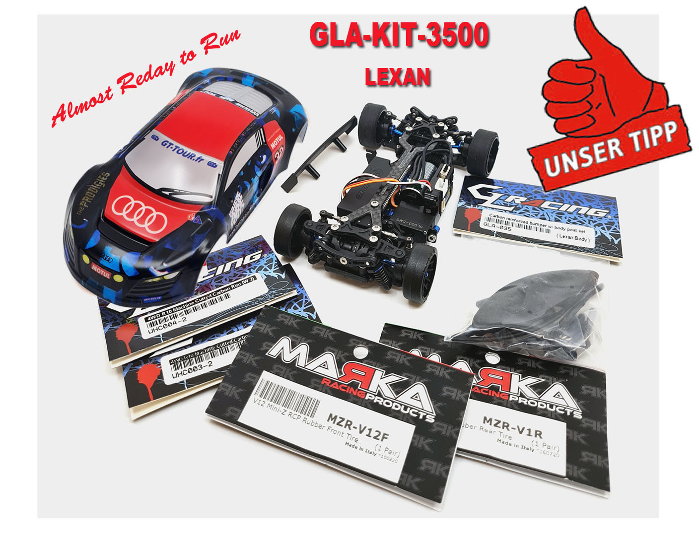 GL-Racing | KIT-GLA-V2.1-98MM-3500 | Chassis | GLA-V2 1/27 4WD Chassis[98MM]