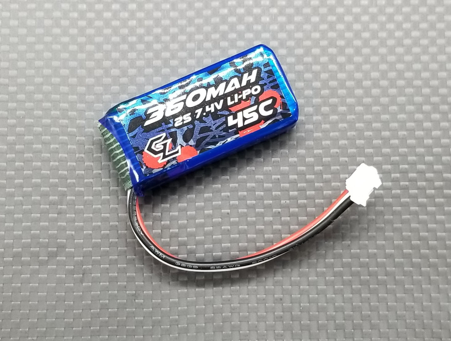GBY-003 Lipo Pack / 7.4V / 2S / GL Racing / 360mAh / 45C Discharge