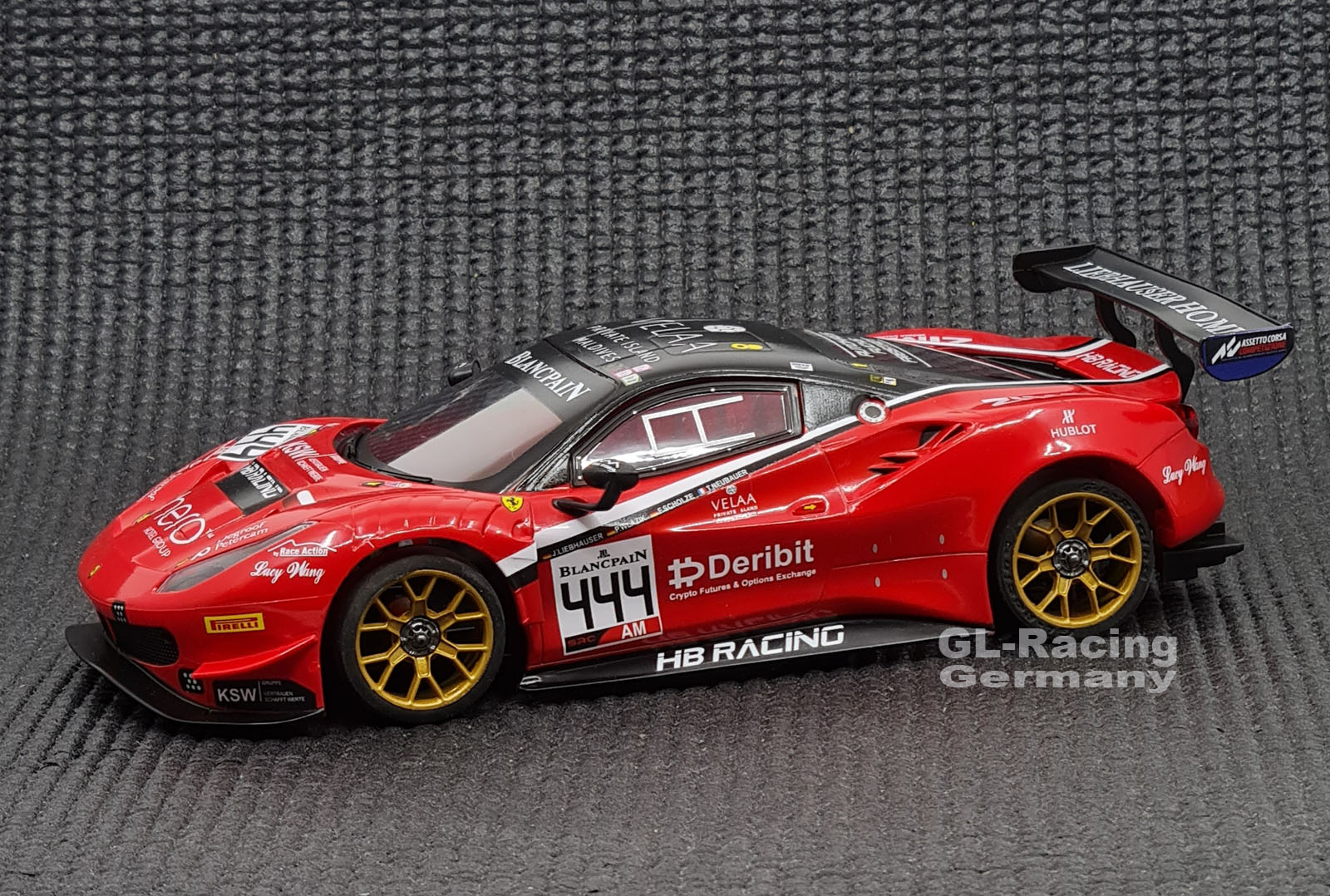 GL-Racing |GL-488-GT3-009|Ferrari 1/28 GL 488 GT3 body-009 (Black Red)
